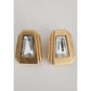 Vintage Art Deco Style Bracelet Clip Earrings Set Gold w/Clear Cut Glass