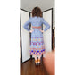 Vintage 70s Embroidered Boho Dress Peasant Style w/Belt Sash Joan Leslie Kasper