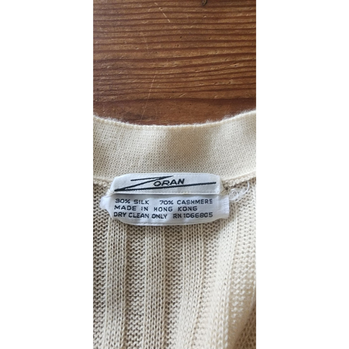Vintage 1990s Zoran Set Cashmere Silk Knit Cardigan Maxi Skirt Shell Cream 3 Pc