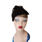 Vintage 1930s Hat Black Velvet Art Deco Modernist Avant Garde Austelle