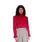 Vintage 80s Fuschia Blouse Ruffled Front Shirt 1 Park Ave