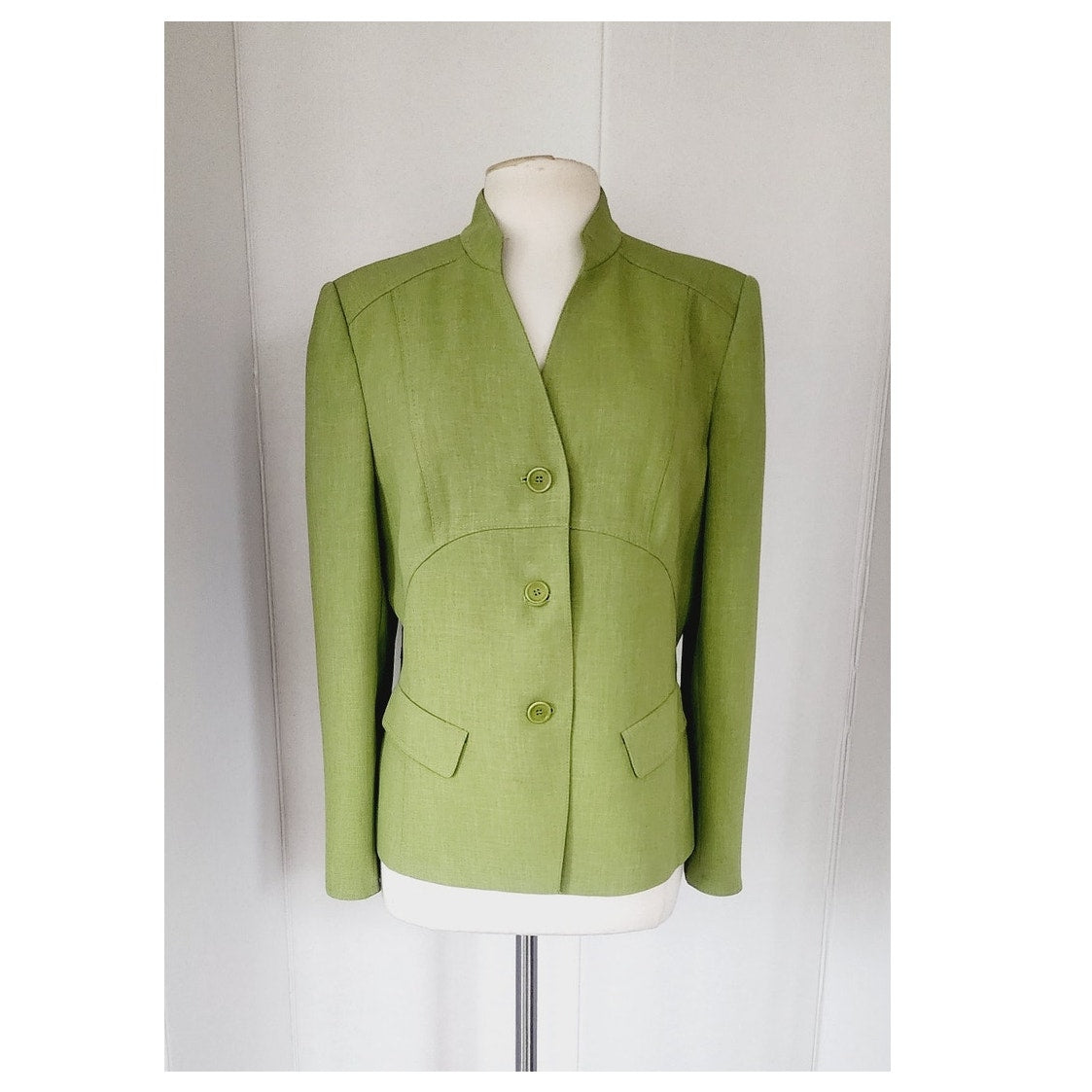 Vintage 90s Lime Green Blazer by Kasper