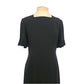 Vintage 1960s Sorelle Fontana Dress Black Rayon Crepe Pleated Fringe Italian Designer