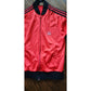 Vintage 70s ADIDAS Track Jacket Red Black Three Stripes Mens Small