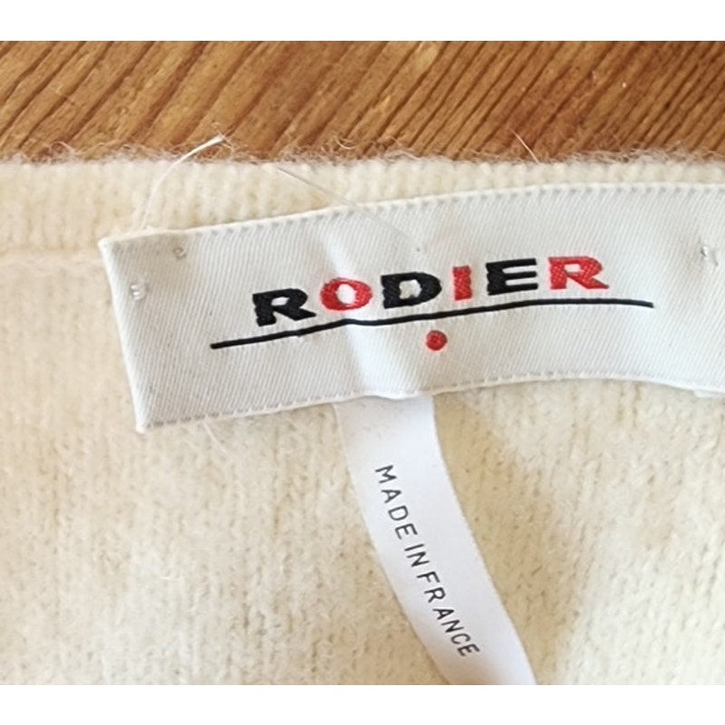 90s Rodier Cream Wool Vest Zip Closure