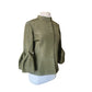 Oscar de la Renta Skirt Suit SS 2008 Green Silk Taffeta Peplum Blazer Bell Cuffs