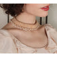 Vintage 50s Choker Beaded Collar Necklace Cream Faux Pearl