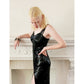 Vintage 90s Sequined Party Dress Black Sleeveless Niteline Della Roufagoli