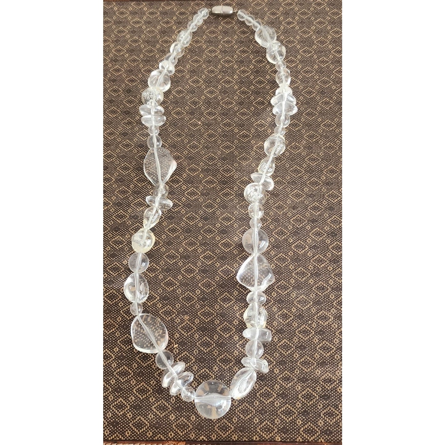 Vintage 80s Chunky Necklace Clear Lucite Beads