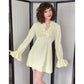 Vintage 60s Cream Mini Dress Ruffled Collar St Rogue