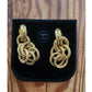 Vintage 90s Chanel Gold Earrings Clips 93P Multi-Ring Drop Logo Hoop Danglies