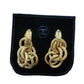 Vintage 90s Chanel Gold Earrings Clips 93P Multi-Ring Drop Logo Hoop Danglies