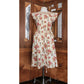 Vintage 50s Swirl Wrap Dress Cotton Rose Classical Columns Print Apron Housewife Full Skirt Pockets