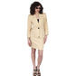 Vintage 80s Yves Saint Laurent Skirt Suit Cream Cotton Mini Skirt + Blazer