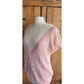 Vintage 80s Pink Knit Top White Angora Short Sleeves Signatures