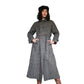Vintage 1980s Gray Coat Tweed Wool Belted, Long by Huntleigh / Medium