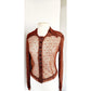 Vintage 70s Brown Lace Sheer Shirt