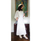Vintage 70s White Maxi Dress Openwork Crochet Bridal Dress w/Capelet