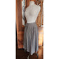 Vintage 70s Geoffrey Beene Bag Midi Skirt Gray Pinstriped Wool A Line / M