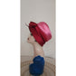 Vintage 60s Bucket Hat Red Pink Satin Cloche 20s Style Mr John Jr