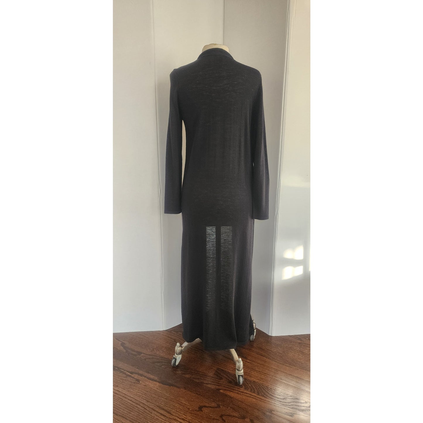 Eileen Fisher Black Wool Duster Long Cardigan / M