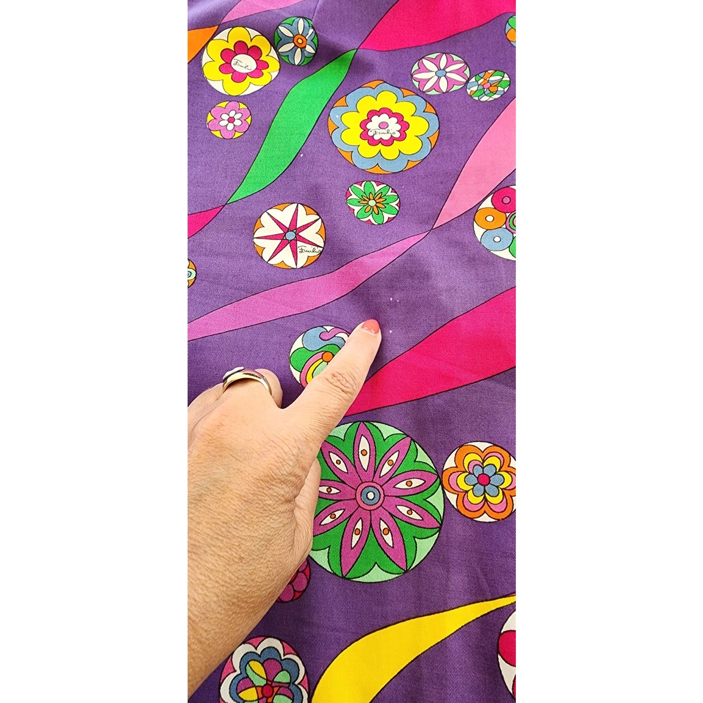 Vintage 60s 70s Pucci Skirt Purple Floral Print A Line