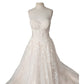 Casablanca Bridal Wedding Dress 2455 Mae Strapless Floral Lace Ivory w/Long Sheer Train Skirt NWT