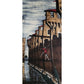 Vintage 40s Silk Scarf Italian Renaissance Painting Venice Port Ships Carpaccio Marshall Field