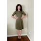 Vintage 50s Jacques Heim Couture Dress Olive Green Wool