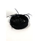 Vintage 50s Black Cocktail Hat Velvet Pillbow w/Mesh and Tall Feathers