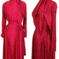 Vintage 1980s Emanuel Ungaro Dress Red Silk Paisley Print I Magnin Long Sleeve Scarf Sash Tie