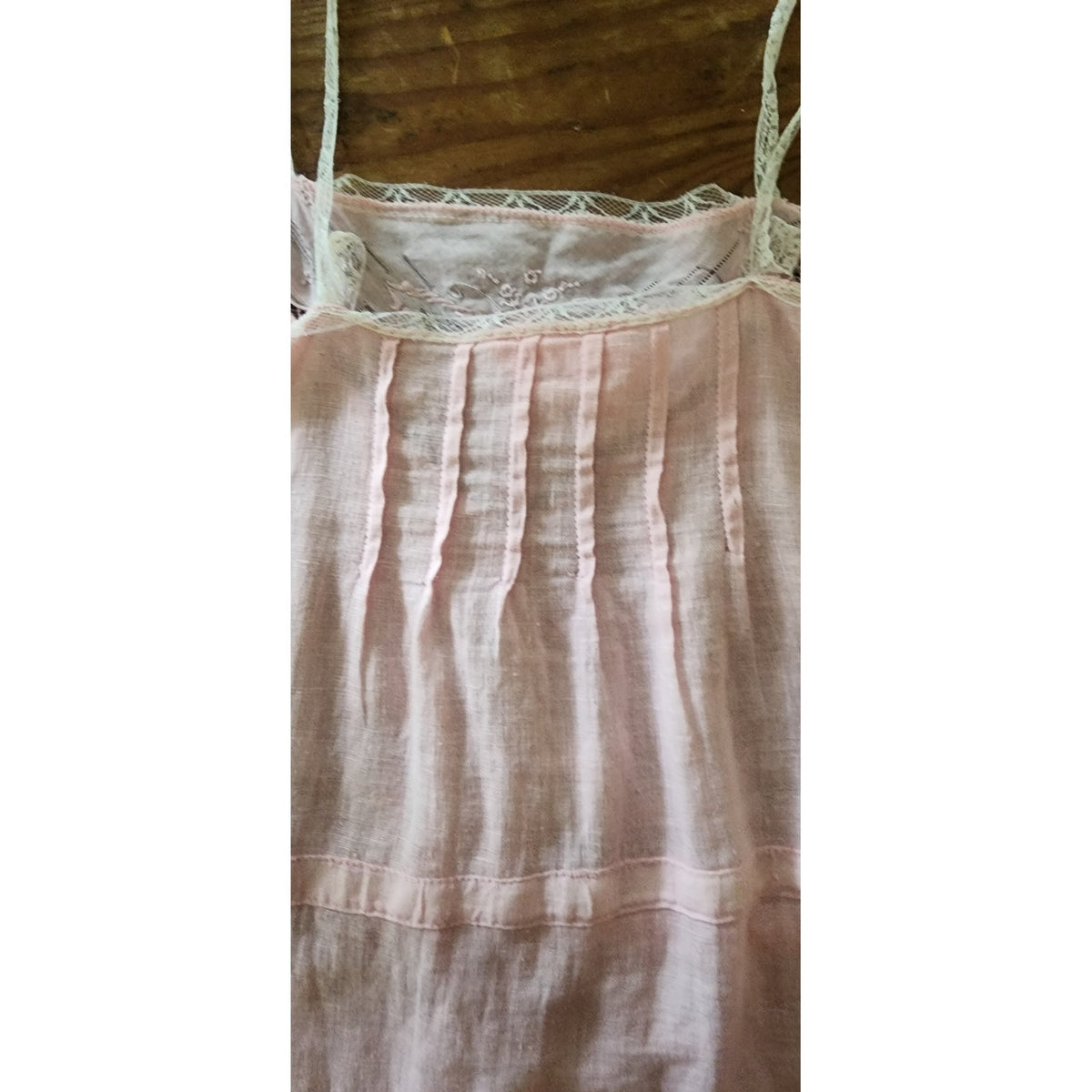 VTG 1980s Pink Cotton Lace Top Shell Embroidered Neo Edwardian Romantic Shirt
