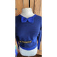 Vintage 90s Sonia Rykiel Blue Striped Sweater w/Bow