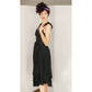 Vintage 2000s Etro Sun Dress Black Cotton w/ Asymmetrical Skirt Medium