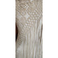 Vintage Cream Crochet Lace Piano Shawl Oversized Macrame Silk Ribbon Wrap Fringed
