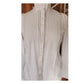 Vintage 70s Laura Ashley Blouse White Cotton Lace Crochet Neo Edwardian