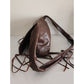 Vintage 2000s BCBG Brown Leather Shoulder Bag w/Fringe