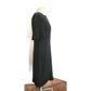 Vintage 1960s Sorelle Fontana Dress Black Rayon Crepe Pleated Fringe Italian Designer