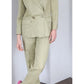 Vintage 80s Designer Pant Suit Pale Green Linen Collectible Gold Giorgio Sant Angelo