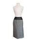 Vintage 80s Guy Laroche Boutique Paris Gray Wool Tweed Black Leather Pencil Skirt