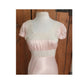 Vintage 30s Pale Pink Silk & Lace Bias Cut Nightgown Dress Long Slip Old Hollywood M