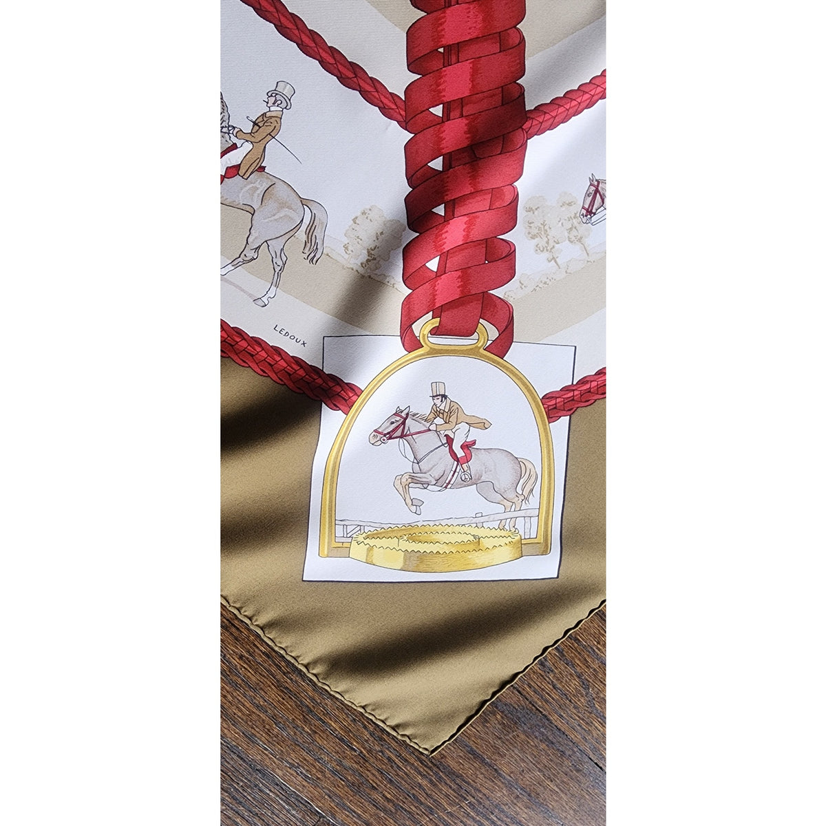 Vintage Silk Scarf Hermès Les Allures du Cheval Ledoux Equestrian Horses Square