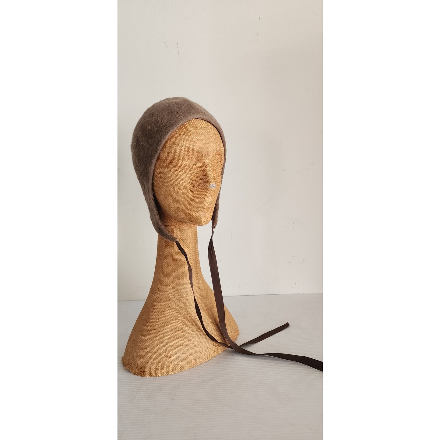 Vintage 60s Brown Bonnet Hat Mod Style Peck & Peck