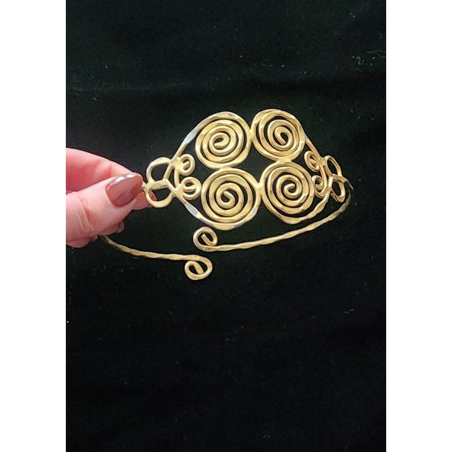 Vintage 1970s Gold Torque Choker Spiral Necklace