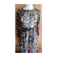 Vintage 70s Silkprint Dress Dark Florals Belted