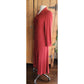 Vintage RARE 90s Chloe Dress Orange Red Wool Crepe Button Down Front