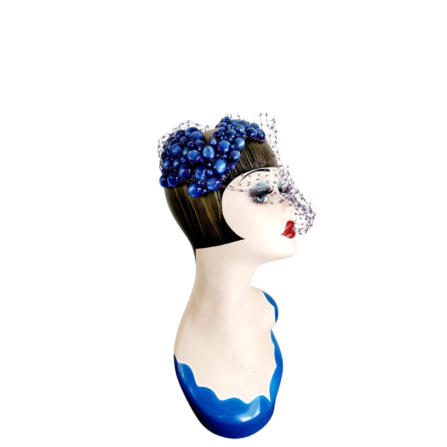 Vintage 50s Bes-Ben Hat Blue Moonstone Fascinator w/Veil