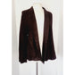 Vintage 2000s Eileen Fisher Blazer Goat Suede Chocolate Brown Open Front Jacket