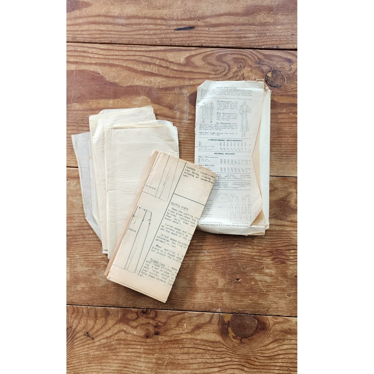 Vintage 30s Sewing Pattern ORIGINAL: Junior Miss Dress Frock Excella 5154