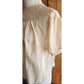 Vintage 40s Cream Silk Blouse Crochet Lace Neckline